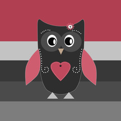 Cute cartoon owl design for greeting card