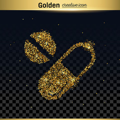 Gold glitter vector icon