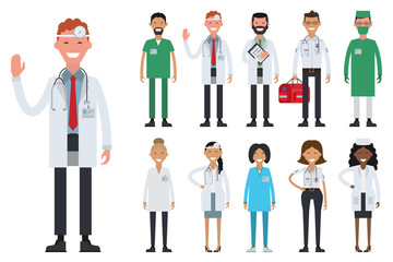 Hospital medical staff team doctors nurses surgeon