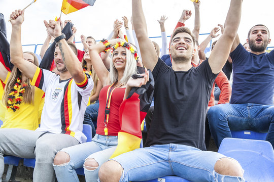 German soccer fans cheering