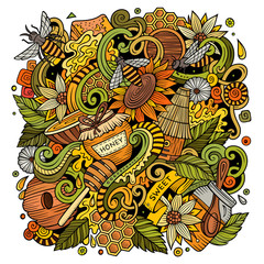 Cartoon cute doodles Honey illustration