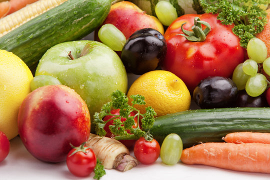 Group of different fruit and vegetables