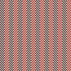 Herringbone abstract background. Red colors seamless pattern with chevron diagonal lines.