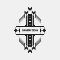 Obraz premium Futuristic design element on white background. Black and white colors. Useful as poster or print.