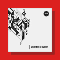 Square background design template with abstract geometric elements. Useful for CD covers, advertising and posters.