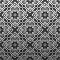 Silver/platinum metallic background with geometric pattern. Elegant luxury style.