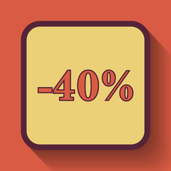 40 percent discount icon