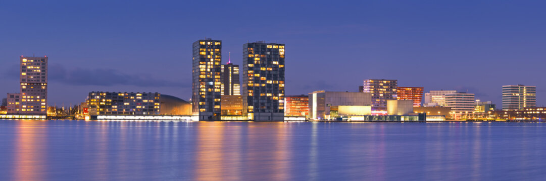 Skyline of the city of Almere in The Netherlands