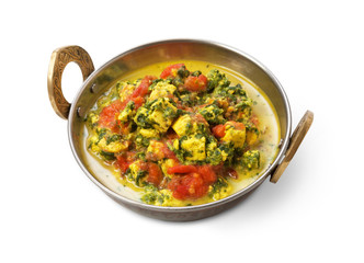 Vegan and vegetarian indian cuisine dish, spicy curry from tofu