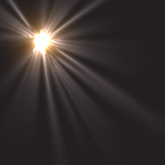 Vector transparent sunlight special lens flare light effect. Sun flash with rays and spotlight