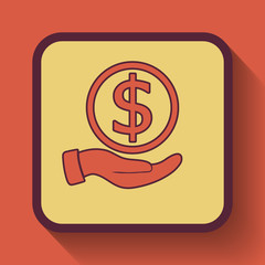 Money in hand icon