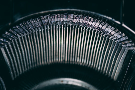 Close up of a retro typewriter