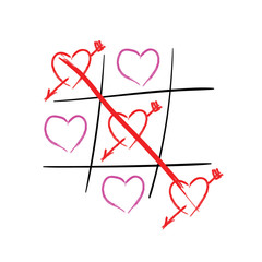 Tic tac toe hearts. Happy valentines day