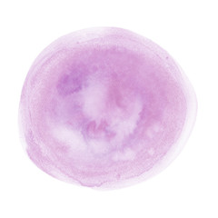 Abstract purple watercolor hand drawn circle isolated on white background