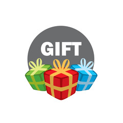 vector logo box with gifts