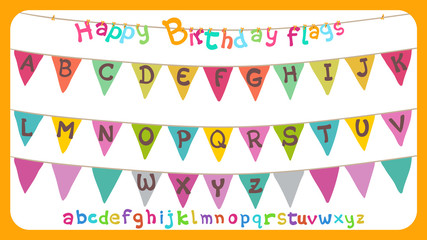 birthday flags with ABC letters