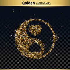 Gold glitter vector icon