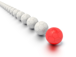 A Concept Graphic featuring a stylized leadership or teamwork ideas, depicted through a soccer ball sphere theme. 