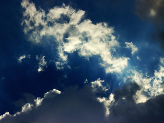 Naklejka na ściany i meble sky with clouds and sun