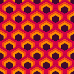 Vector seamless abstract pattern of hexagons in flat style.