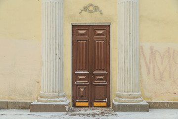 Vintage door in an old building