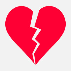 Two parts of broken heart. Valentine heart simbol. Wedding Vector heart sign. Hearts with beautiful decor.