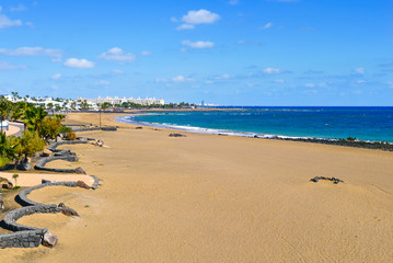 Playa de Matagorda beach in Lanzarote, Spain