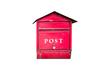 isolated post box on white