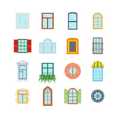 Cartoon Windows Set. Vector