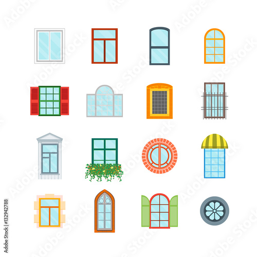 "Cartoon Windows Set. Vector" Stock image and royalty-free vector files