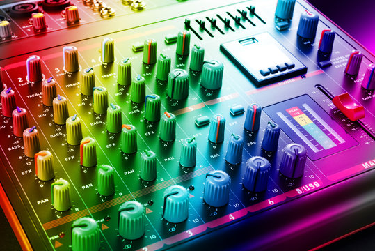 DJ mixer console