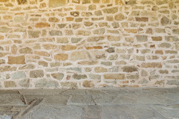 Medieval wall and floor monastery Italy