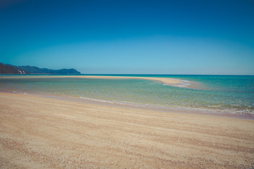 Beautiful dreamy ocean landscape with clear turquoise ocean water, Abel Tasman National Park, New Zealand South Island