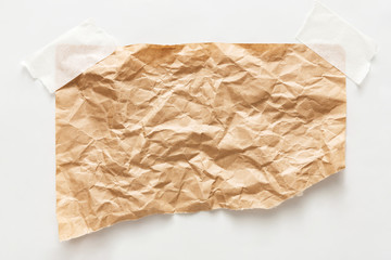 Fototapeta na wymiar old craft paper sheet isolated on white background