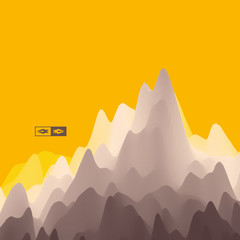 Mountainous Terrain. Vector Illustration. Abstract Background.