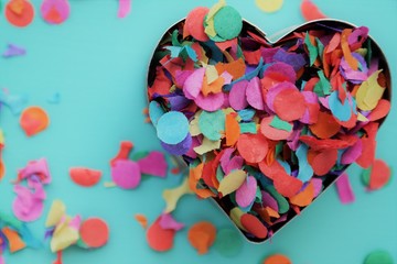 valentine of carnaval background, heart with confetti and text space