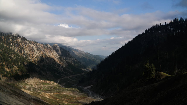 Panorama of Lowari pass and Dir valley, Khyber Pakhtunkhwa province, Pakistan