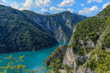 Fototapeta na wymiar Great landscape of the canyon (river) Piva from the top point of
