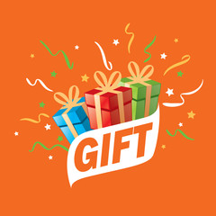 vector logo box with gifts