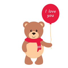 cute bear with balloon