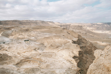 Fototapeta na wymiar Panorama view of a mountain valley and desert 