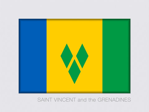 Flag of Saint Vincent and the Grenadines. Rectangular Official F