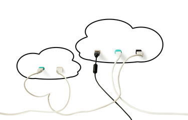 Cloud technology. Conceptual image about modern information exchange and data storage