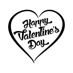 Obraz premium Happy Valentines Day handwritten lettering design text isolated on white background. 