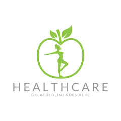 Healthcare logo. Health food logotype.