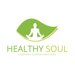 Healthy soul. Yoga logo