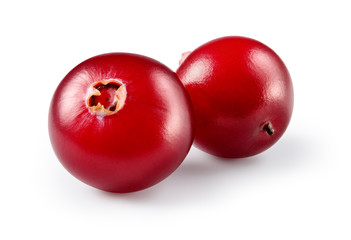 Cranberry. Fresh raw berries isolated on white background. With