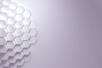 Geometric hexagon pattern background. 3D rendering