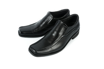 Male leather shoes isolated on white background