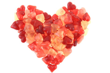 jelly candy hearts as big heart